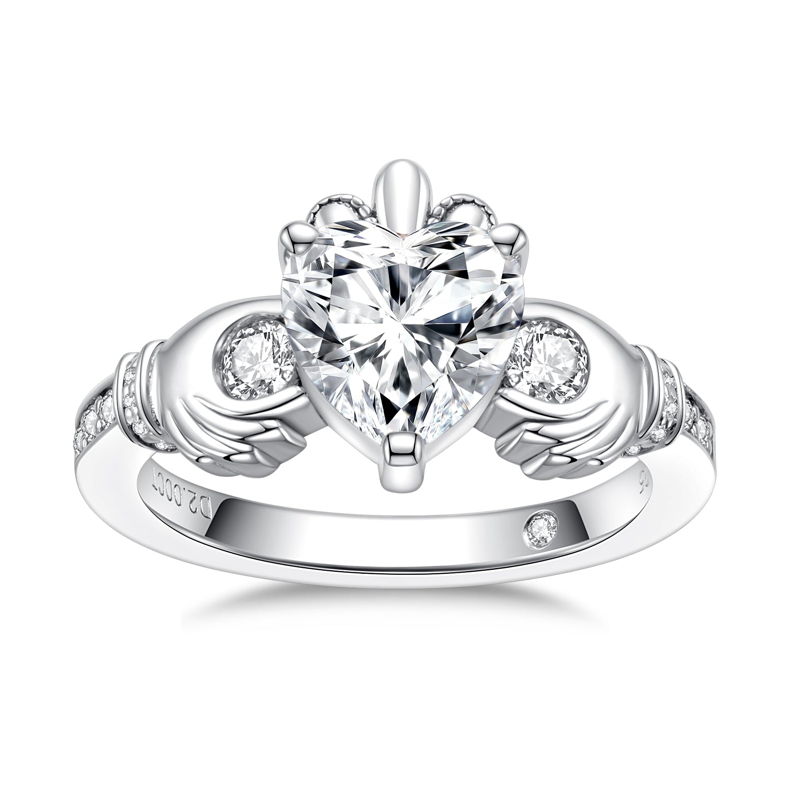 Heart Cut Moissanite Irish Engagement Ring (2.33 cttw)