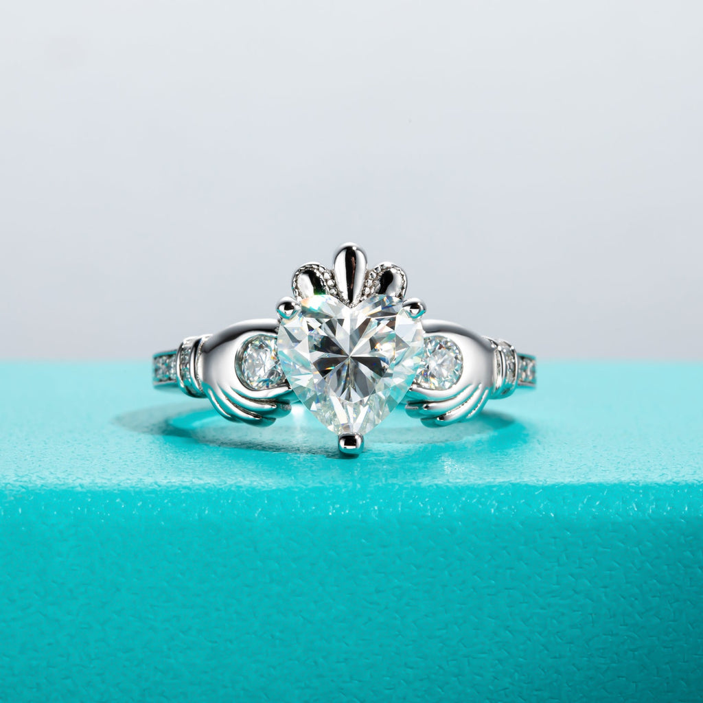 Heart Cut Moissanite Irish Engagement Ring (2.33 cttw)