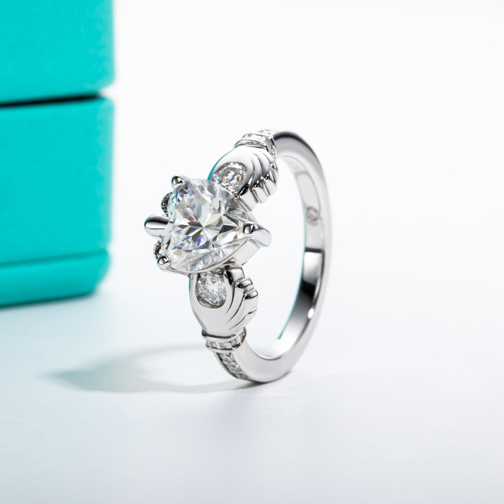 Heart Cut Moissanite Irish Engagement Ring (2.33 cttw)