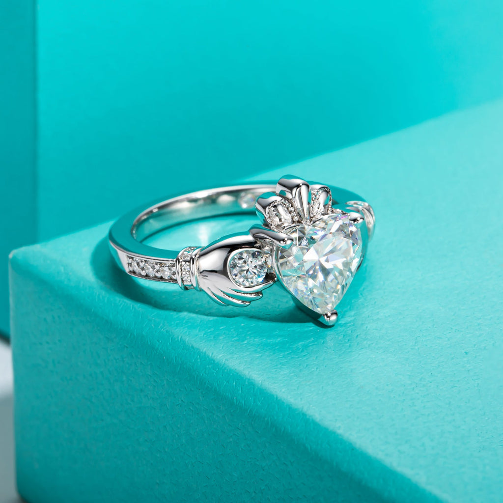 Heart Cut Moissanite Irish Engagement Ring (2.33 cttw)