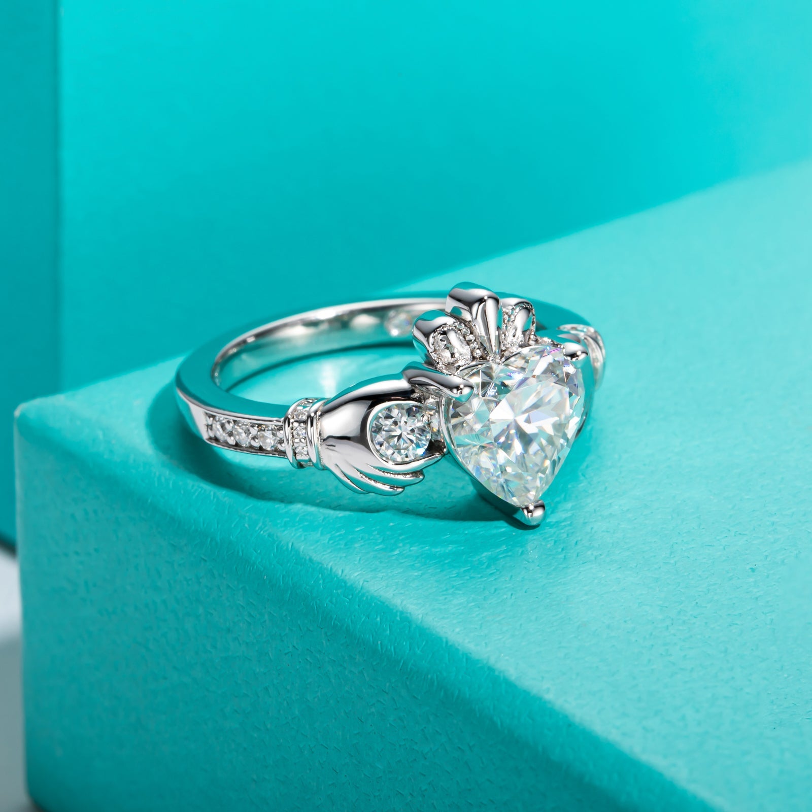 Heart Cut Moissanite Irish Engagement Ring (2.33 cttw)