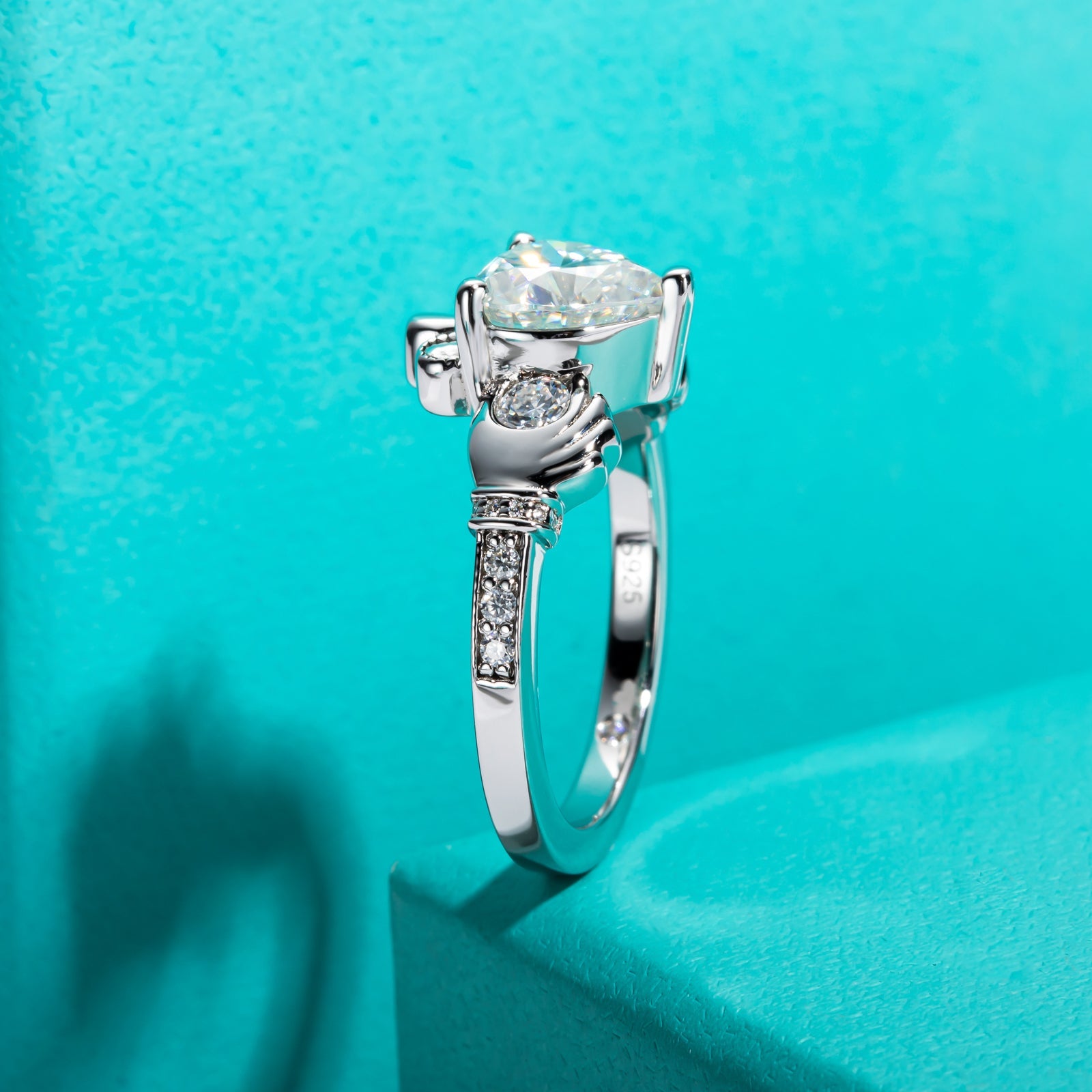 Heart Cut Moissanite Irish Engagement Ring (2.33 cttw)