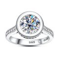Round Cut Bezel Moissanite Engagement Ring (3 ct)