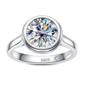 Round Cut Bezel Moissanite Engagement Ring (3ct)