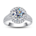 Round Cut Halo Moissanite Engagement Ring (3.8 cttw)