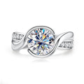 Round Cut Tension Moissanite Twisted Engagement Ring (3 ct)