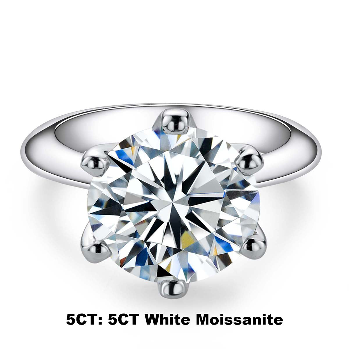 Round Cut Moissanite Engagement Ring (0.5-5ct)