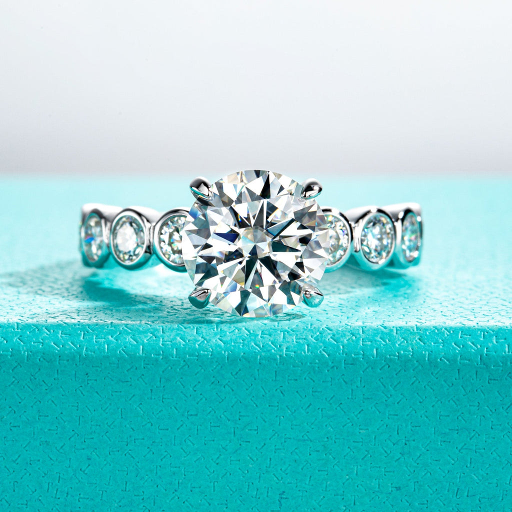 Round Cut Moissanite Engagement Ring (3.8 cttw)