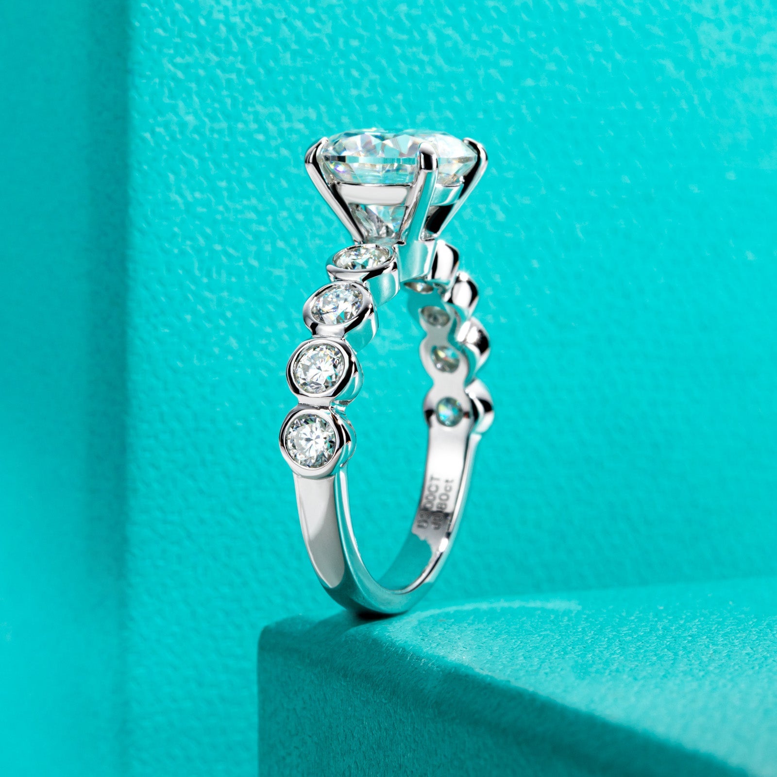 Round Cut Moissanite Engagement Ring (3.8 cttw)