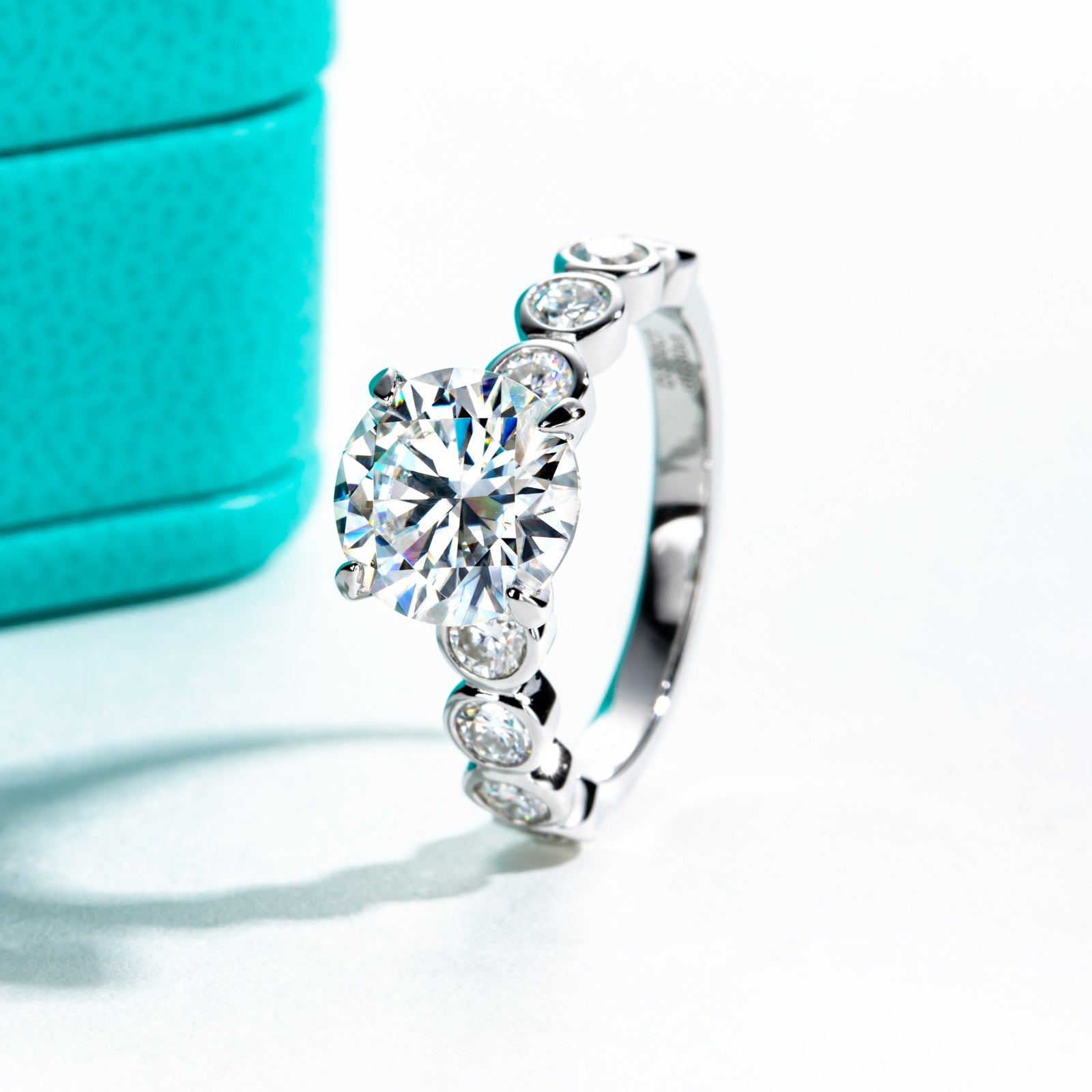 Round Cut Moissanite Engagement Ring (3.8 cttw)