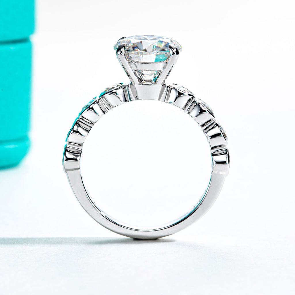 Round Cut Moissanite Engagement Ring (3.8 cttw)