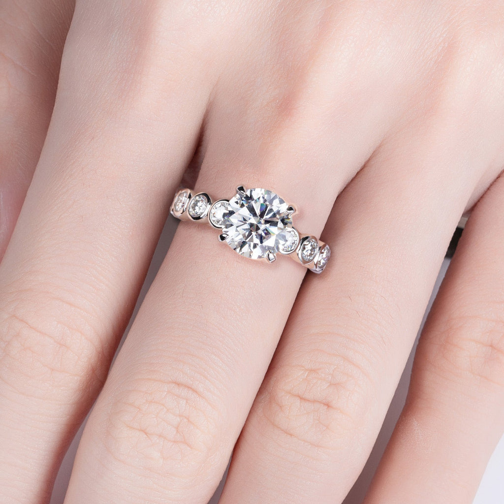 Round Cut Moissanite Engagement Ring (3.8 cttw)