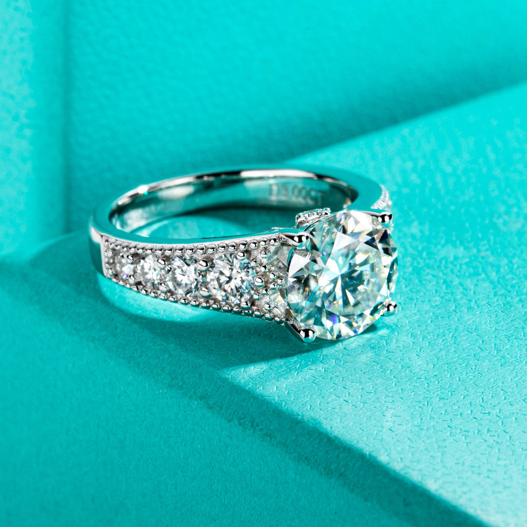 Round Cut Moissanite Engagement Ring (3.85 cttw)