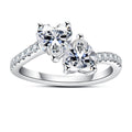 Two-Stone Heart Cut Moissanite Engagement Ring (2.17 cttw)