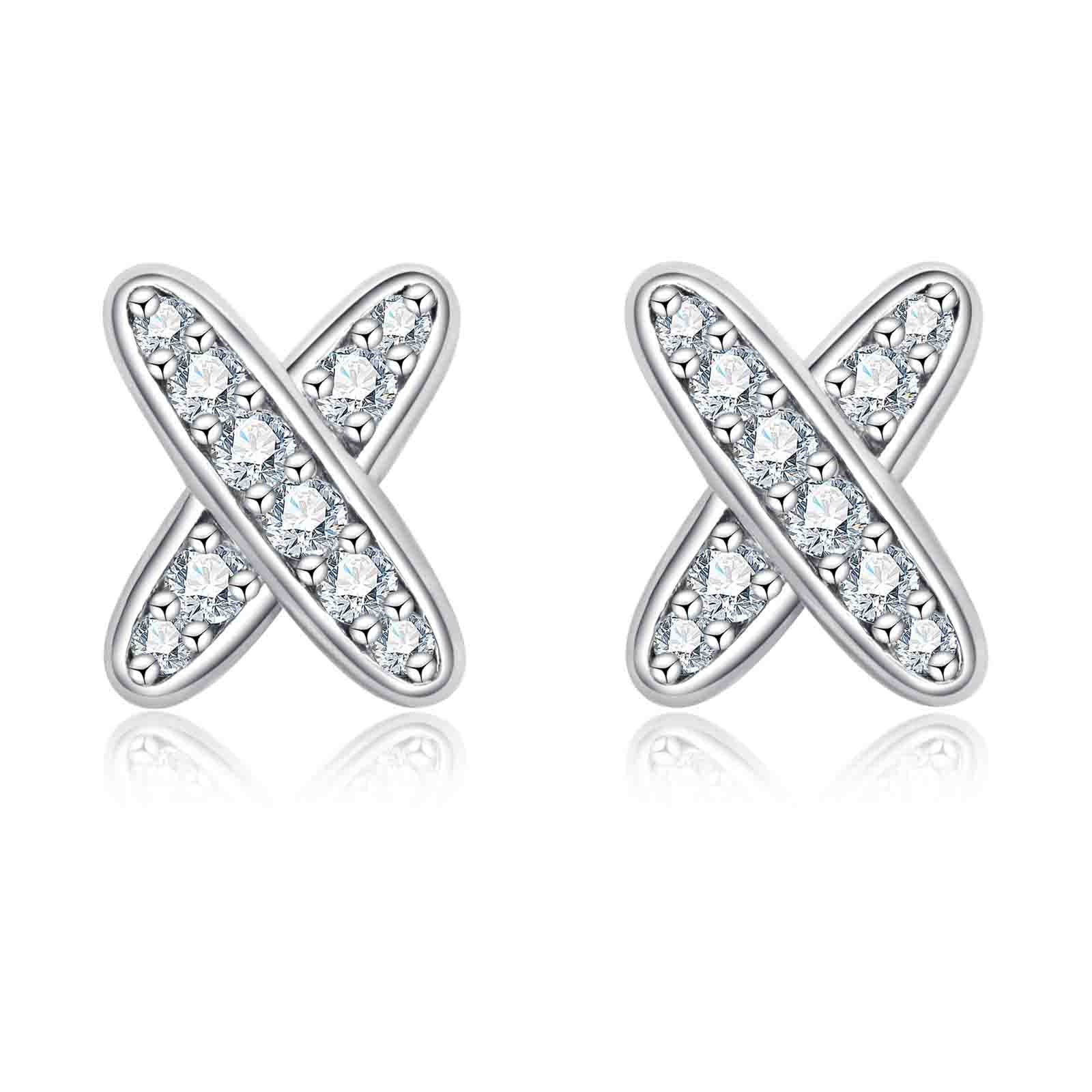 Moissanite Cross Stud Earrings (0.28cttw)