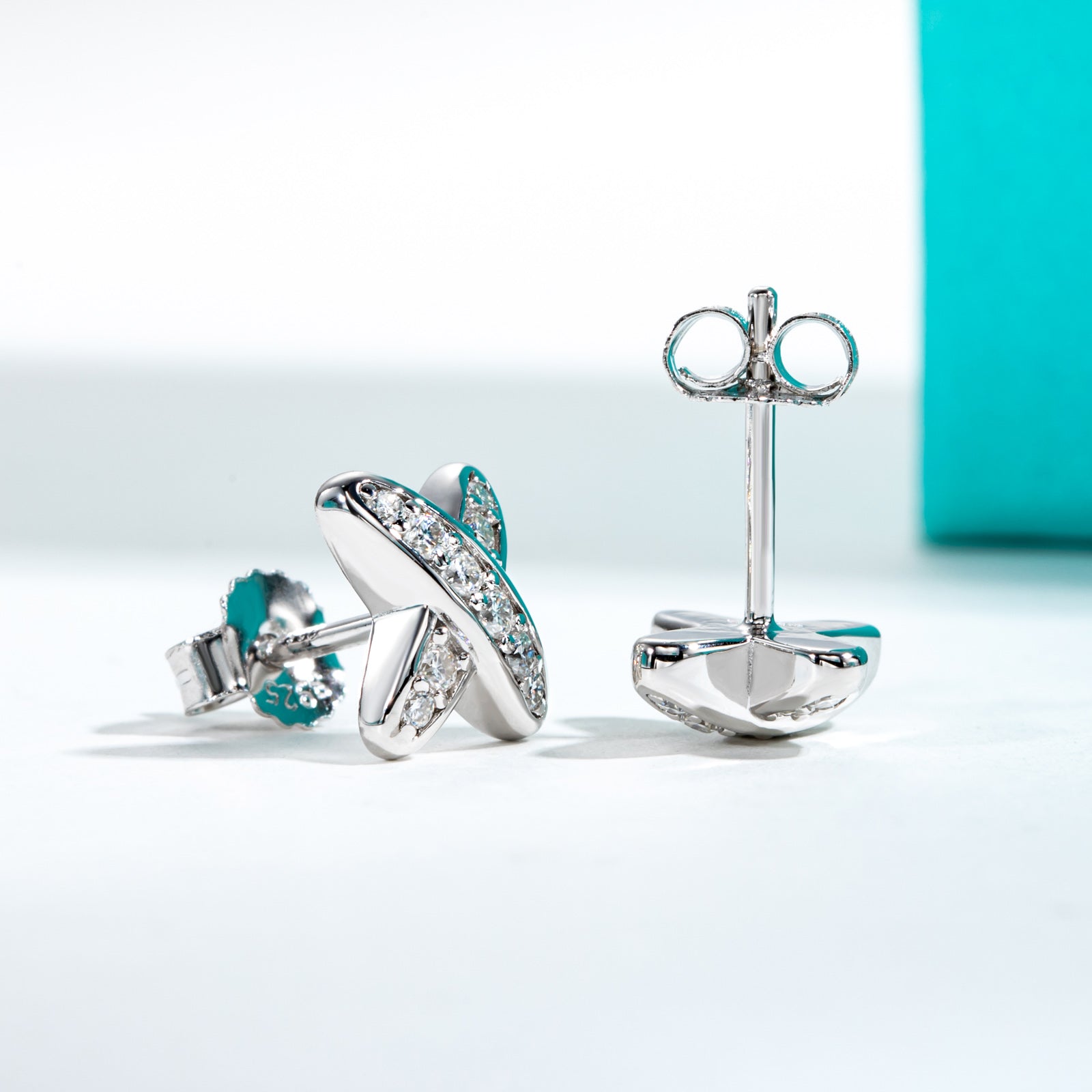 Moissanite Cross Stud Earrings (0.28cttw)