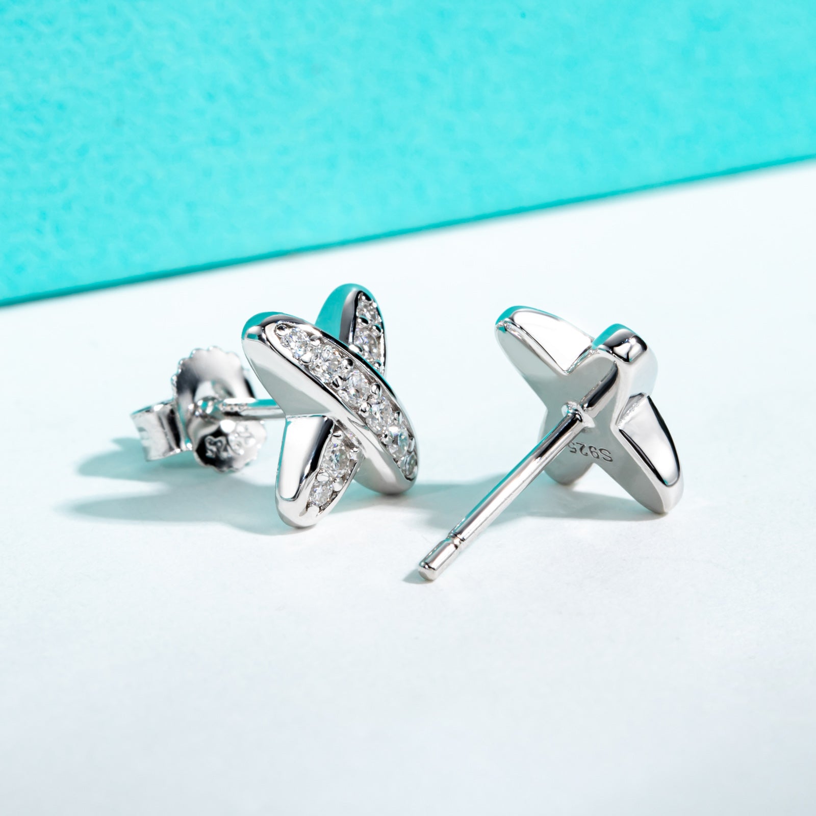 Moissanite Cross Stud Earrings (0.28cttw)