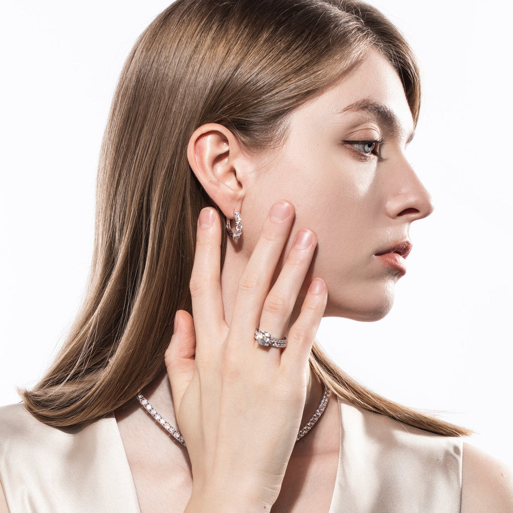 Round Cut Moissanite Engagement Ring Bridal Set (4.3cttw)