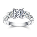 Princess Cut 3 Stone Moissanite Engagement Ring (1.5 ct)