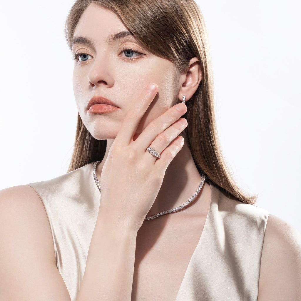 Princess Cut 3 Stone Moissanite Engagement Ring (1.5 ct)